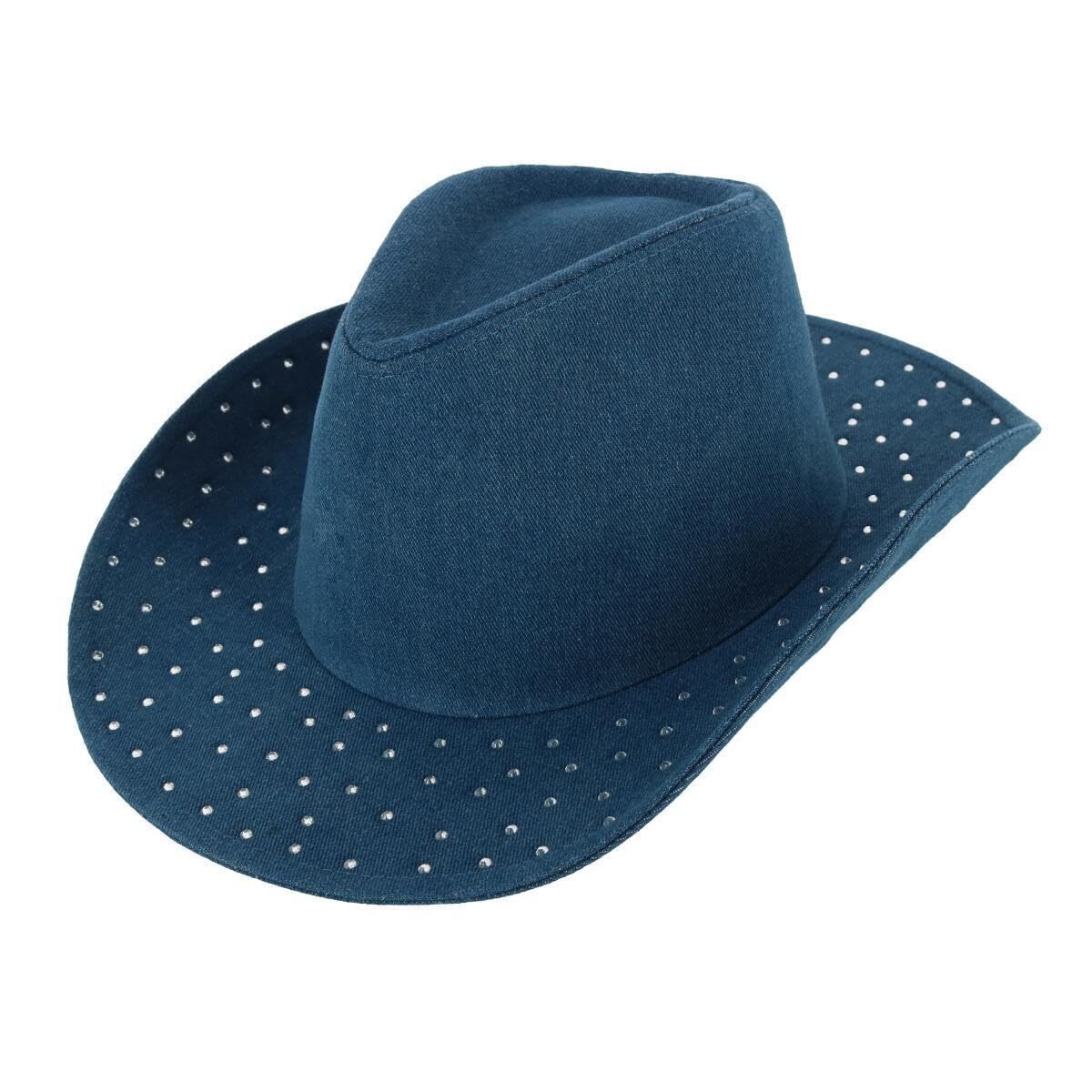 8738 Women's Glitter Embellished Denim Cowboy
